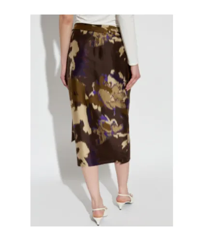 Graphic Printed Twist-Detailed Skirt