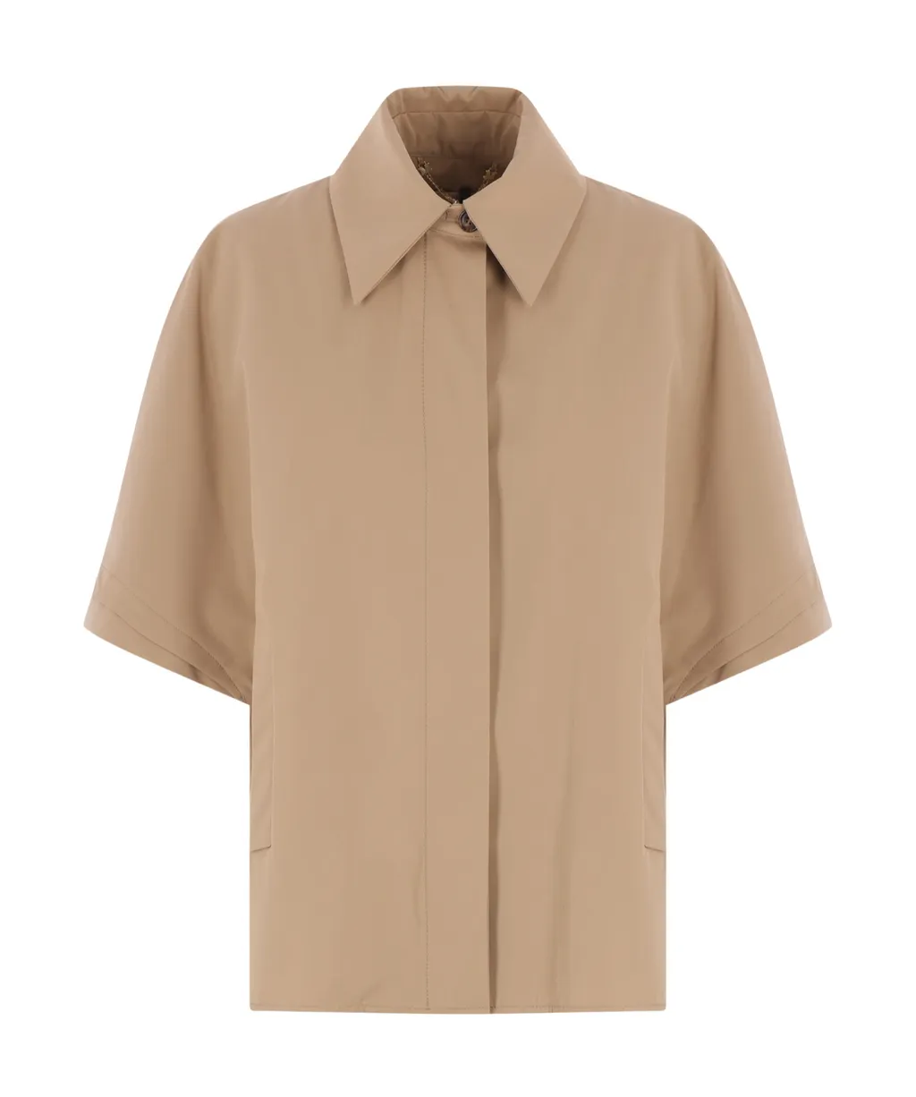Water-Repellent Gabardine Cape