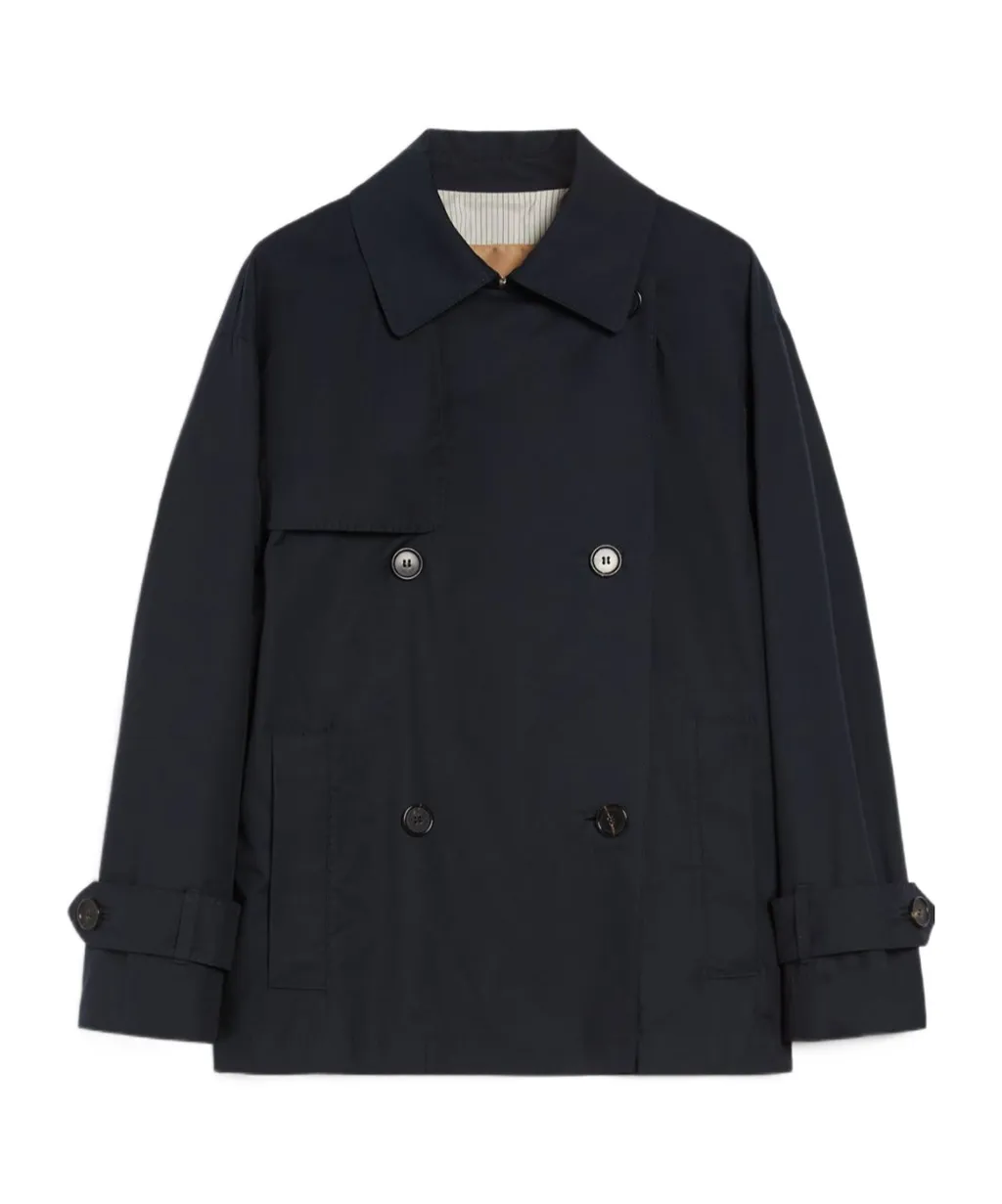 Short Trench Coat In Water-Repellent Twill