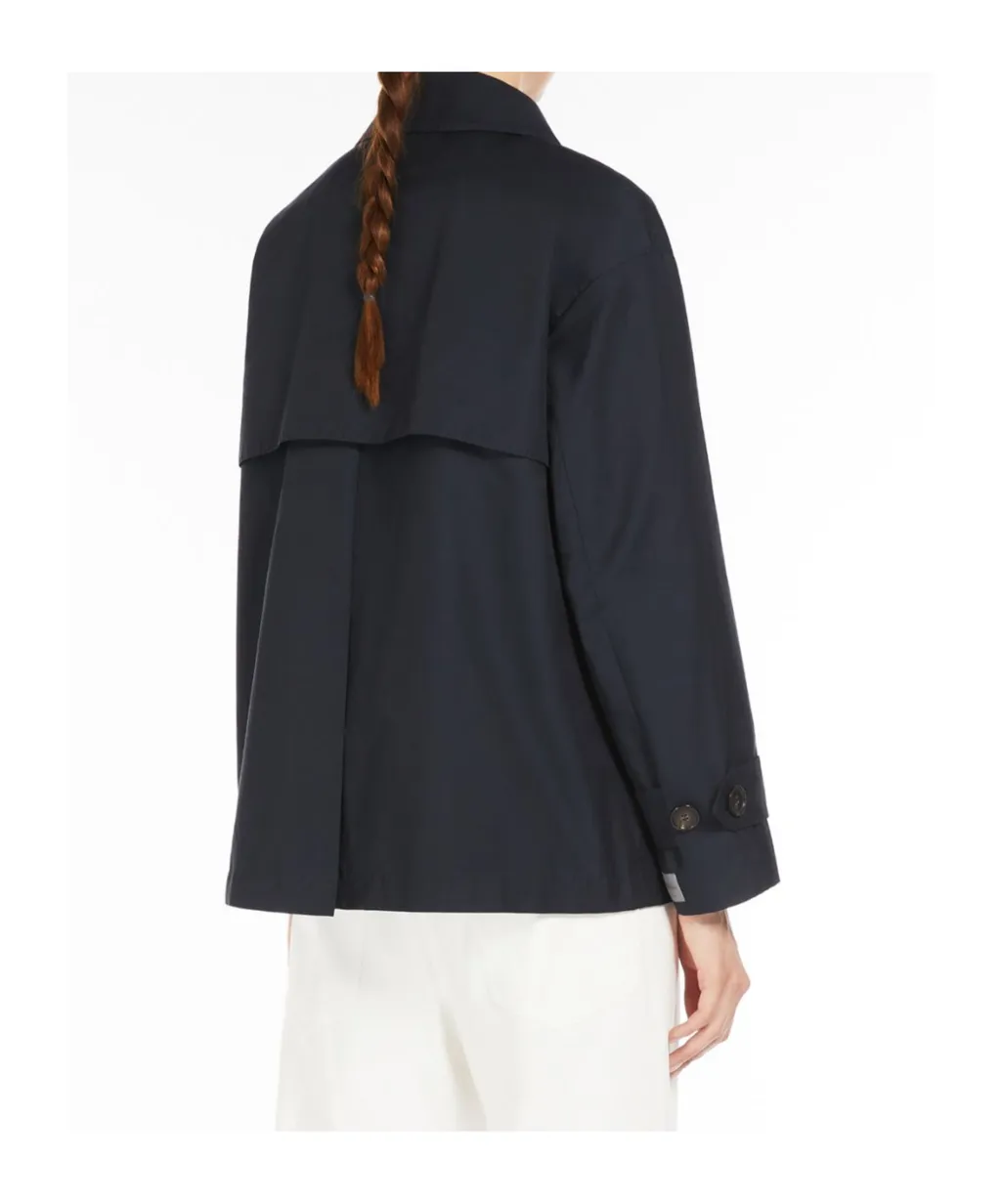 Short Trench Coat In Water-Repellent Twill