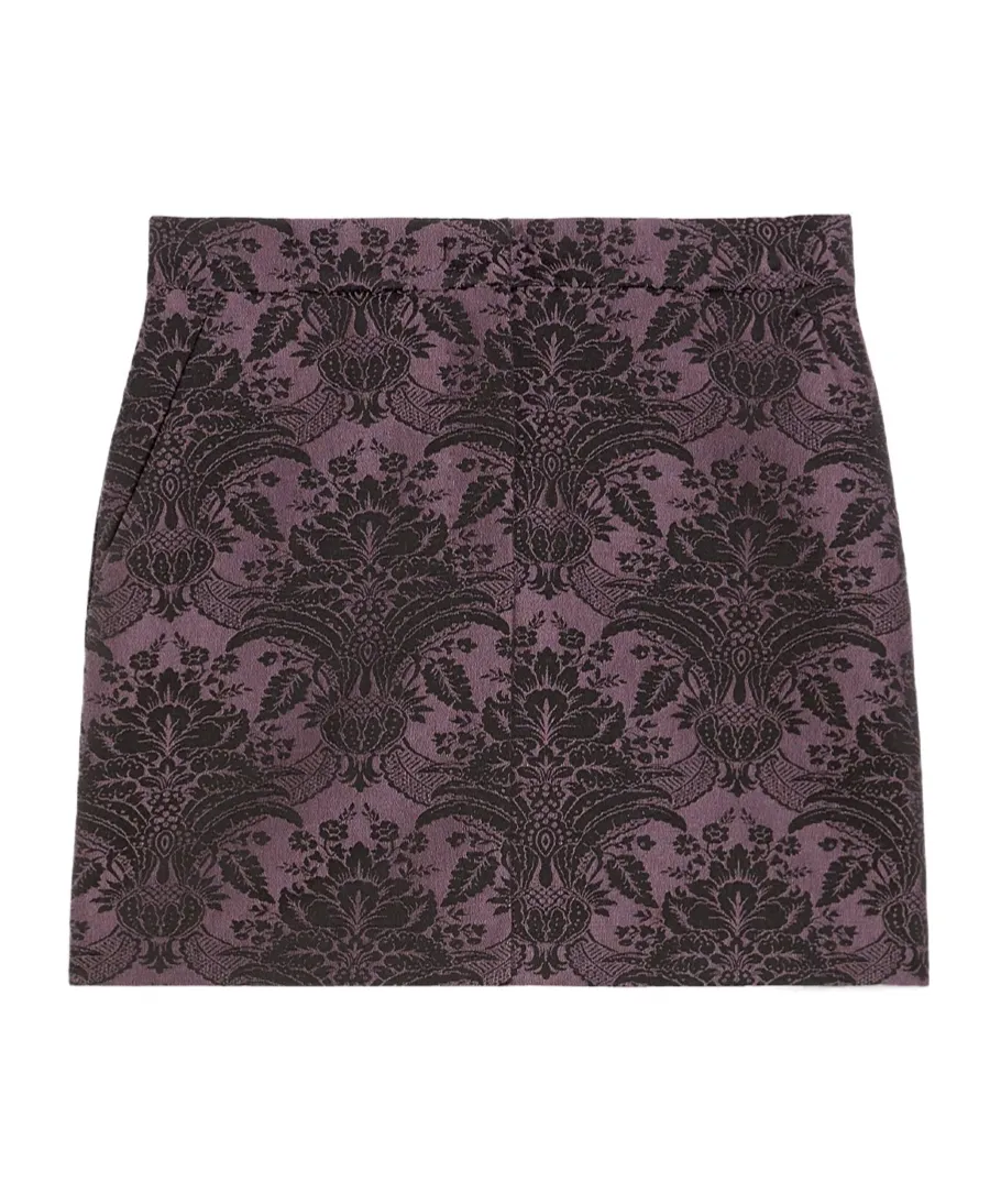All-Over Patterned Mini Skirt