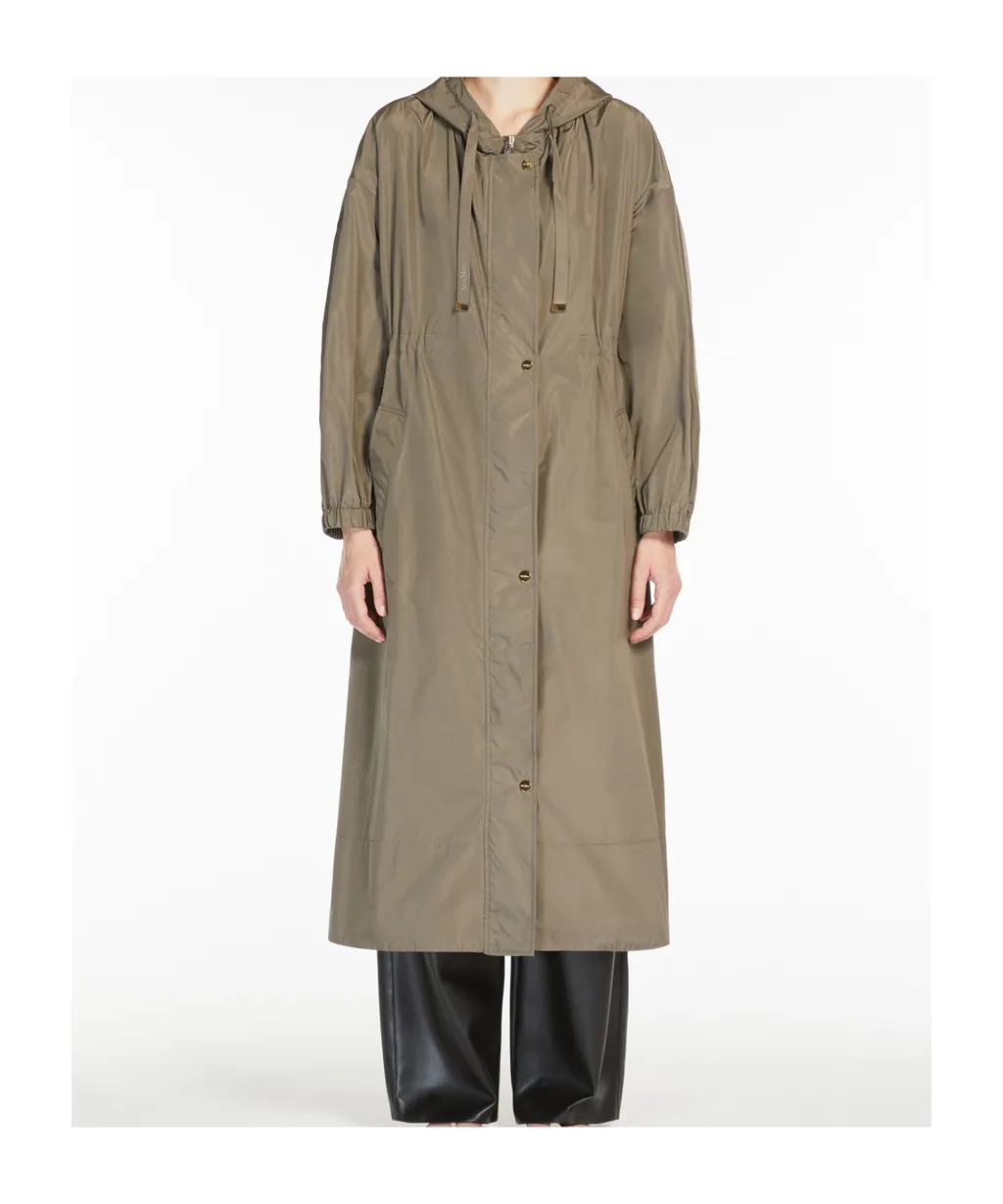 Long, Water-Repellent Taffeta Parka