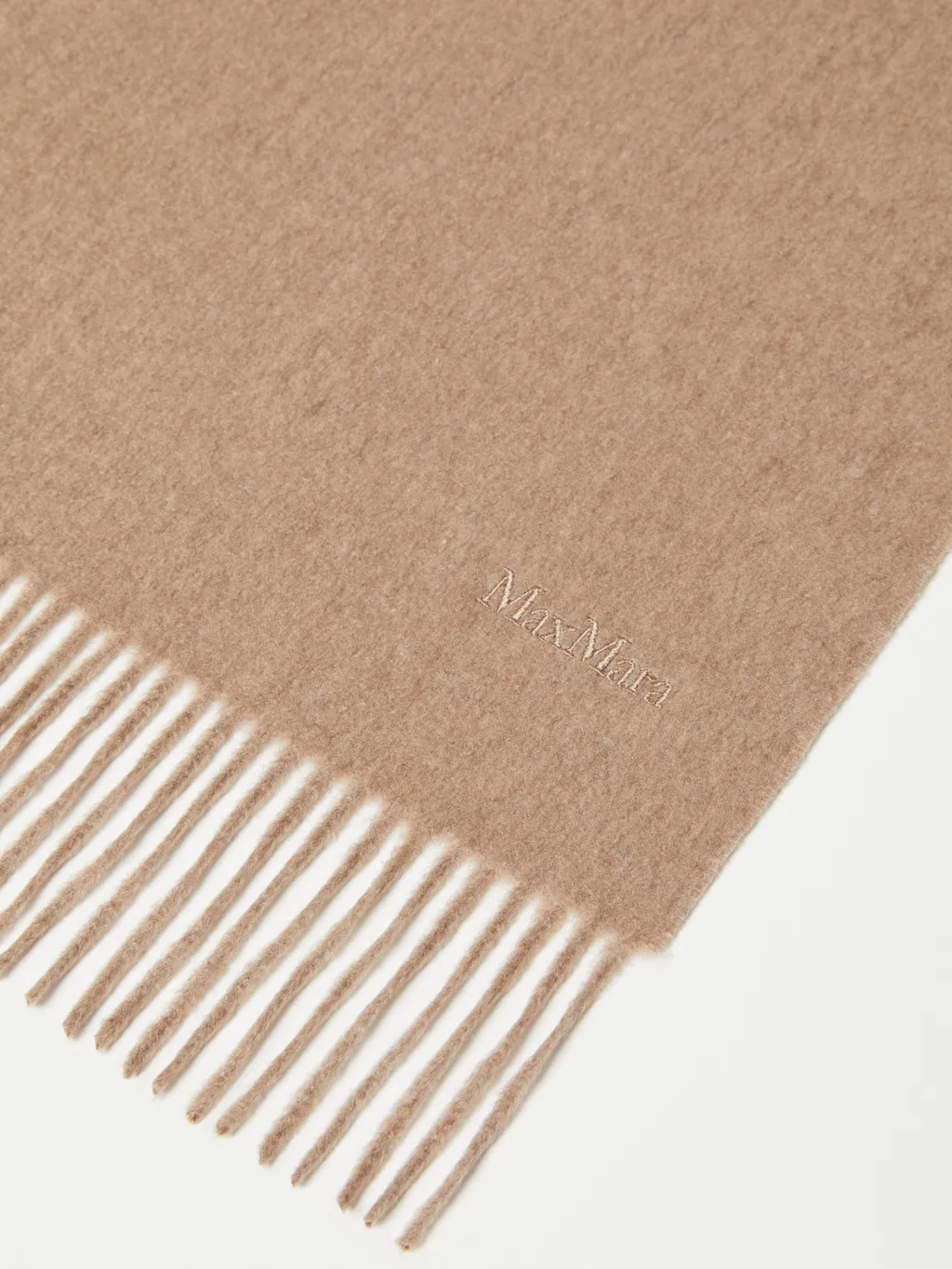 Logo Embroidered Fringed Scarf