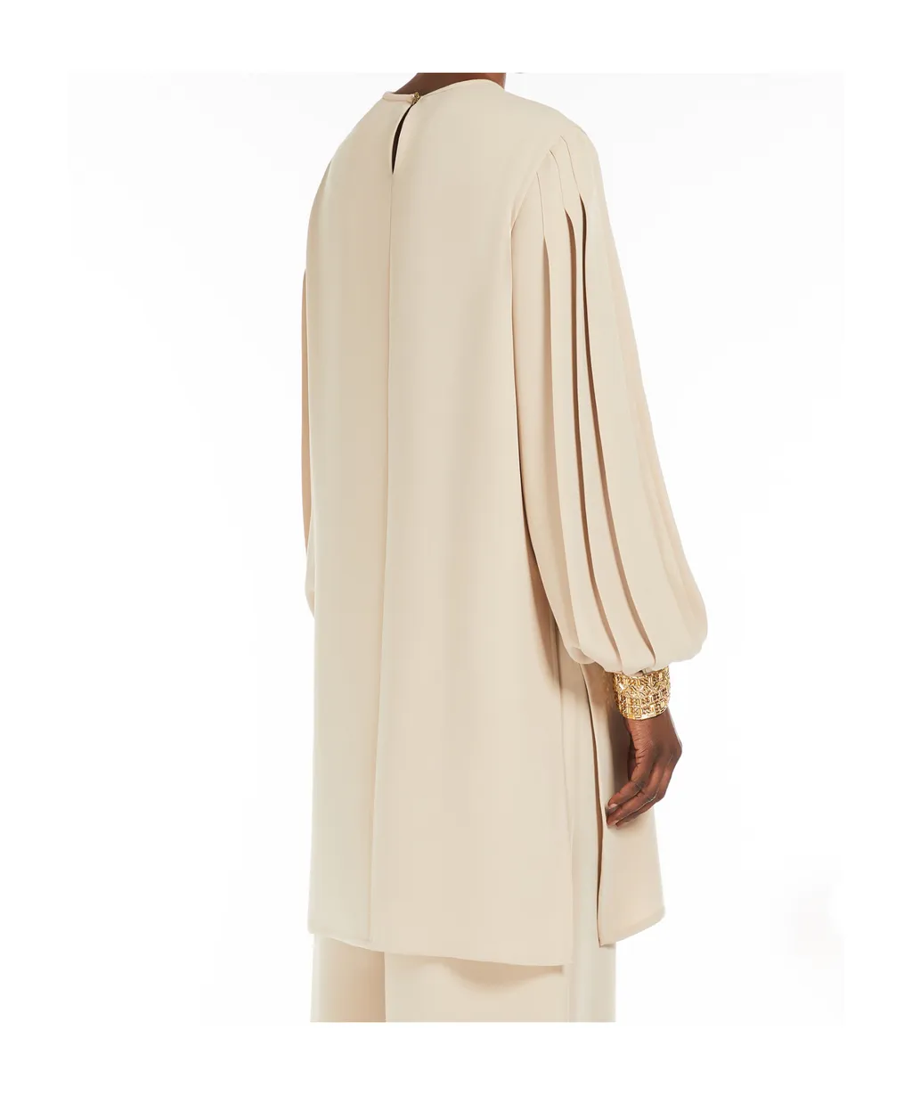 Quadro Crewneck Pleated Top