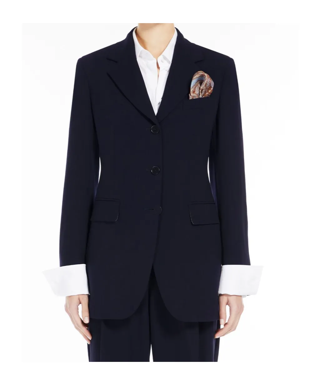 Long-Sleeved Wool Suit Coat