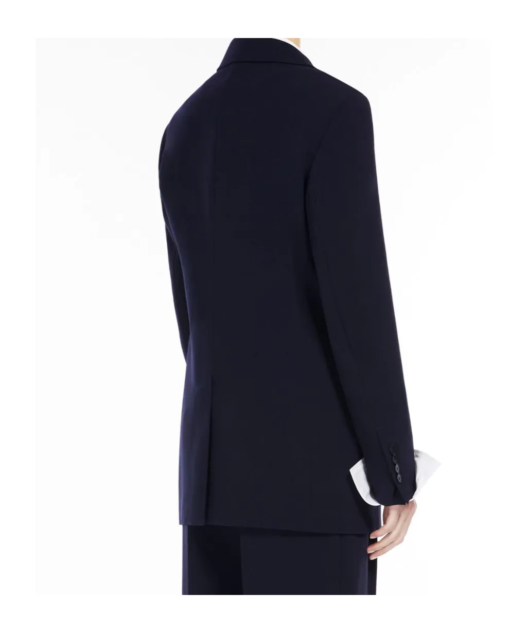 Long-Sleeved Wool Suit Coat