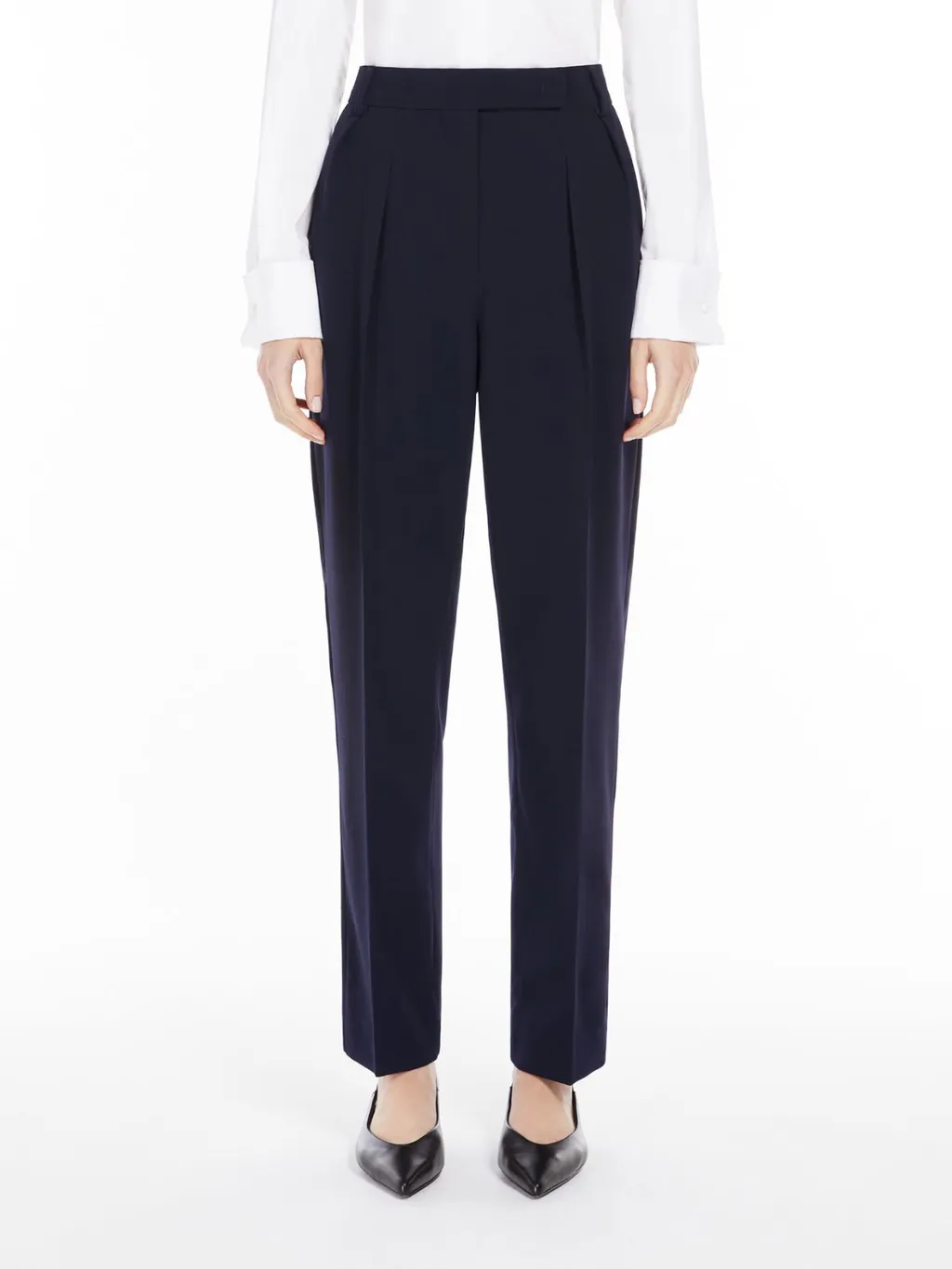 Pleated Wool Casual Pants