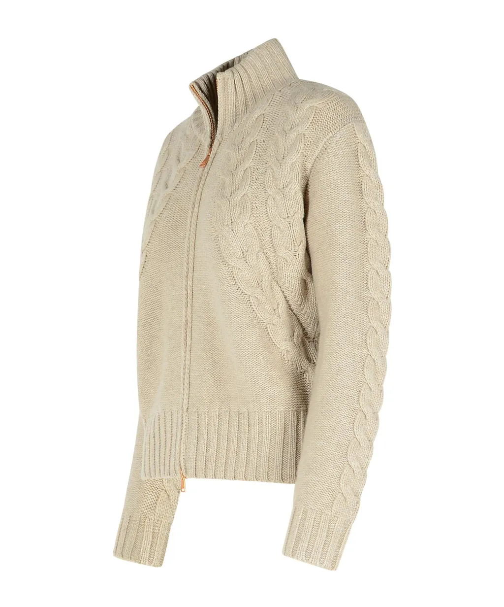 Zip-Up High Neck Cardigan