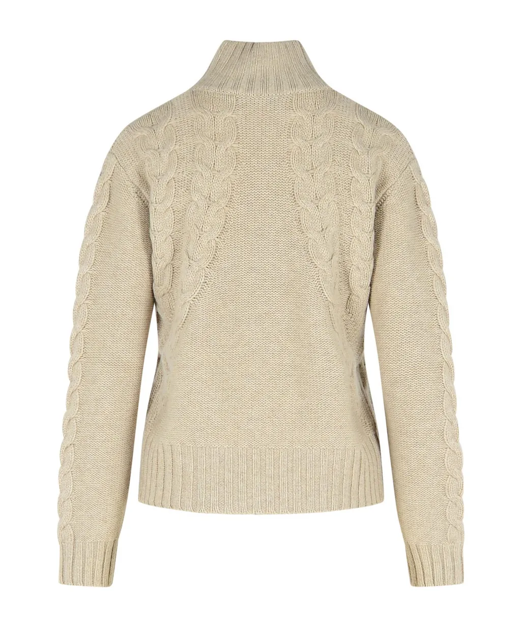 Zip-Up High Neck Cardigan