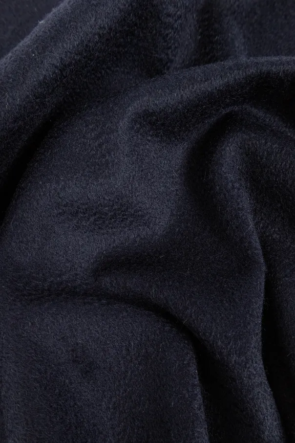 Logo Embroidered Fringed Scarf