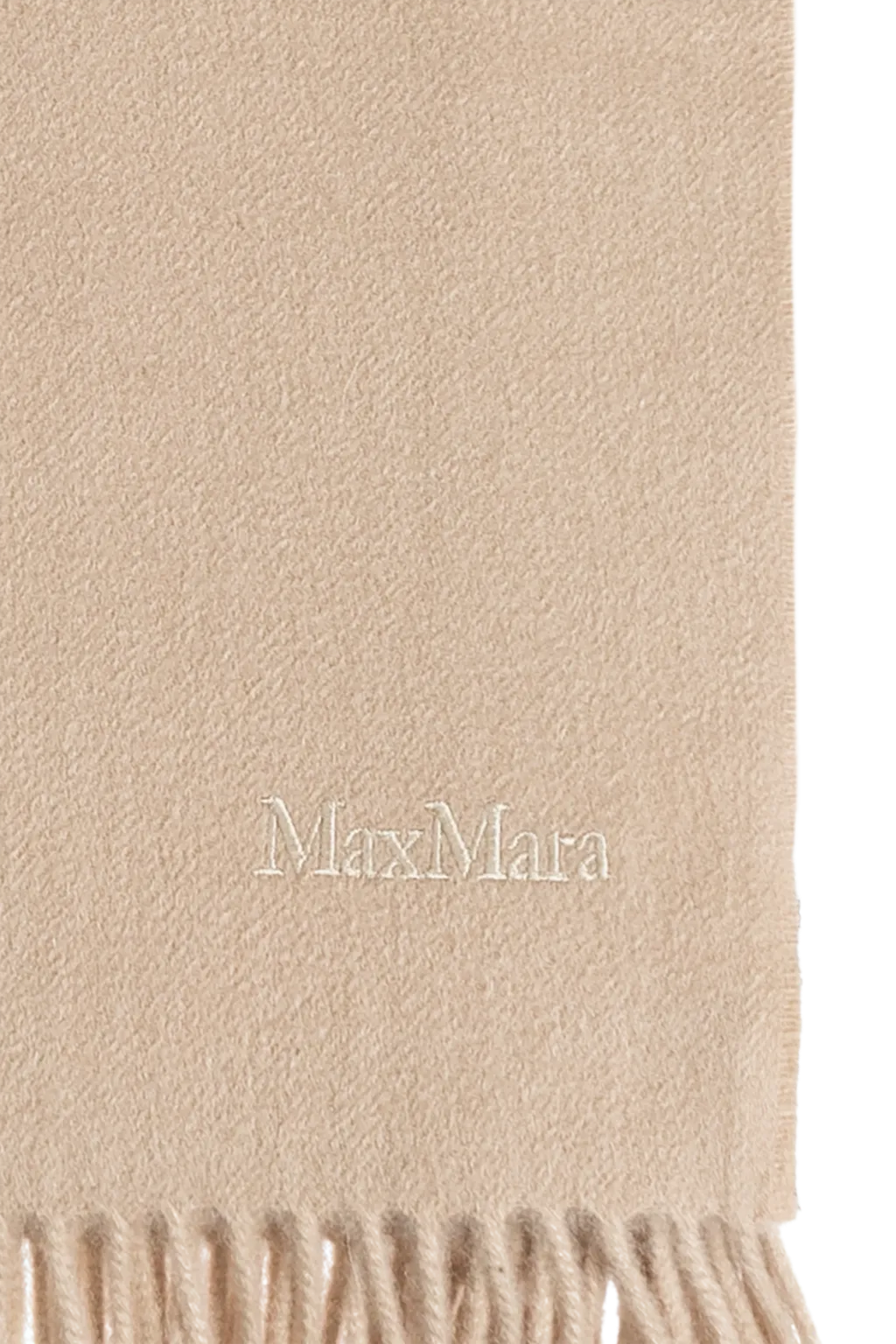 Logo Embroidered Fringed Scarf