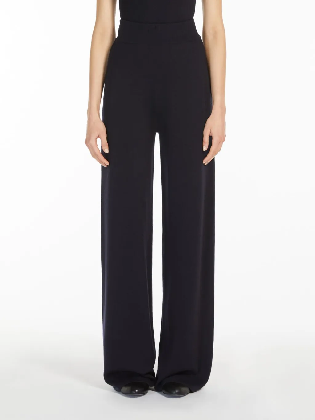 Wide-Leg Wool Yarn Trousers