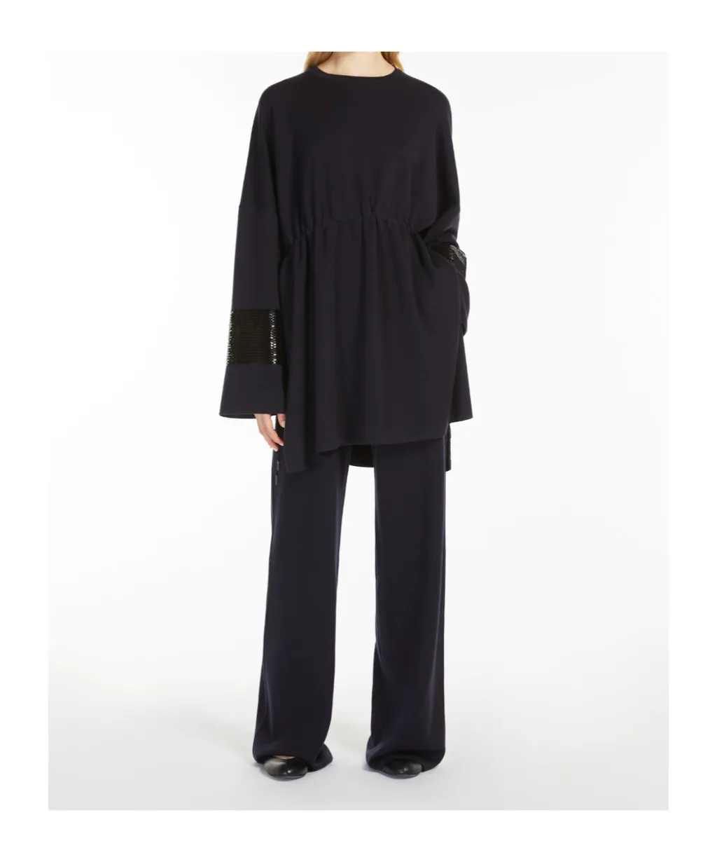 Wide-Leg Wool Yarn Trousers