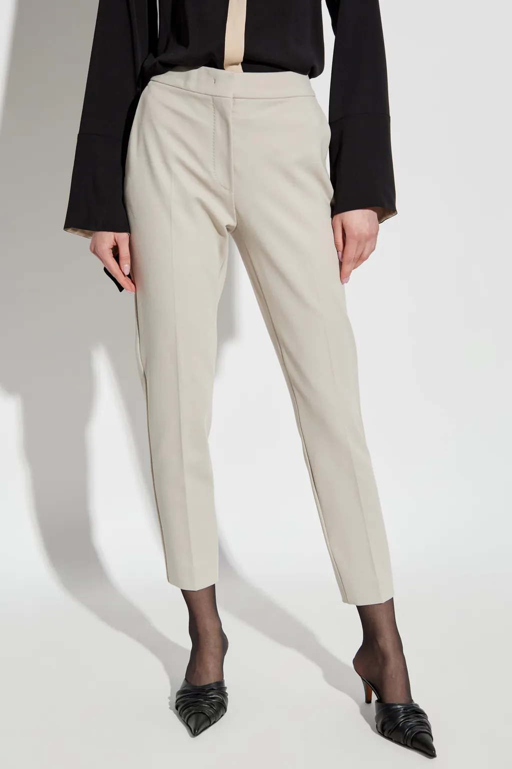 Pleat Detailed Tapered Trousers