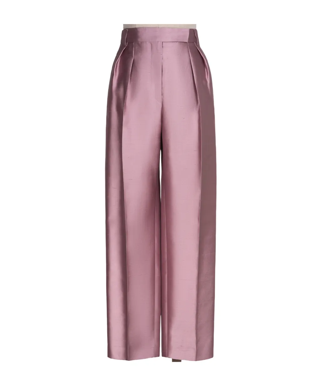 Adige Pleat Detailed Satin Trousers