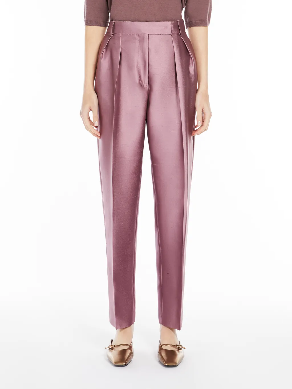 Adige Pleat Detailed Satin Trousers