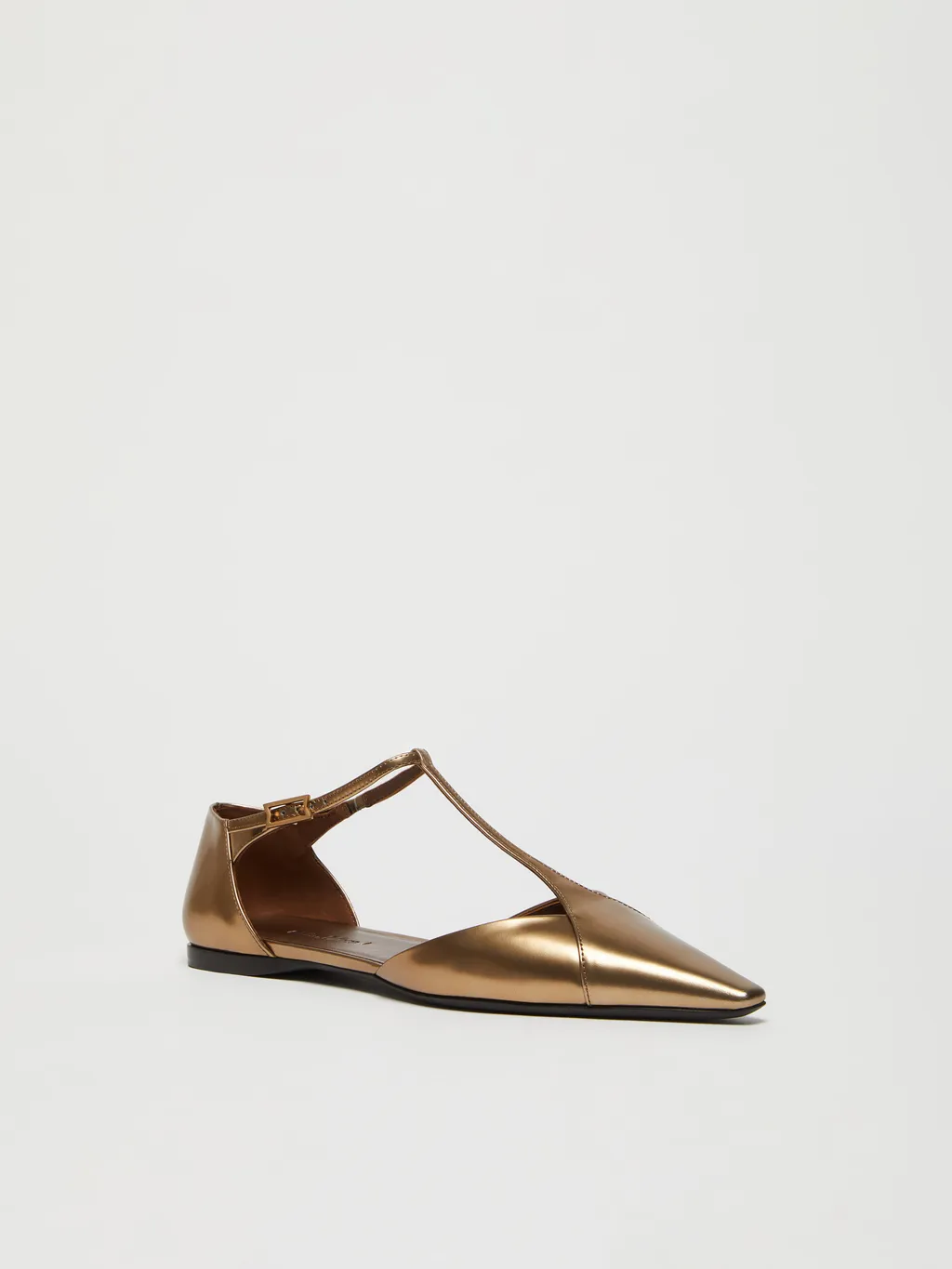 Laminated Leather Ballet Flats