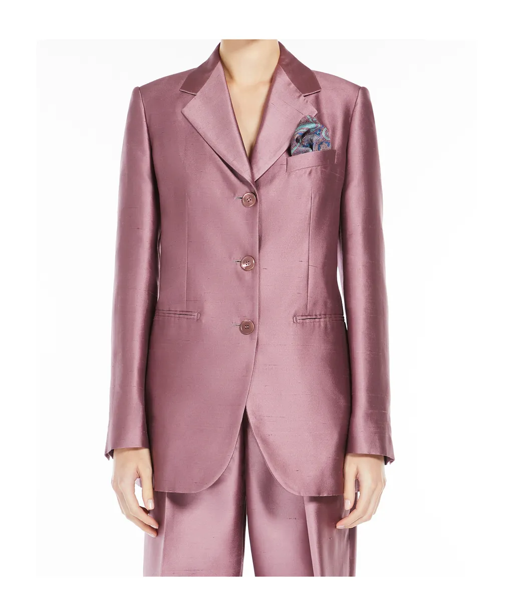 Metallic-Effect Single-Breasted Jacket