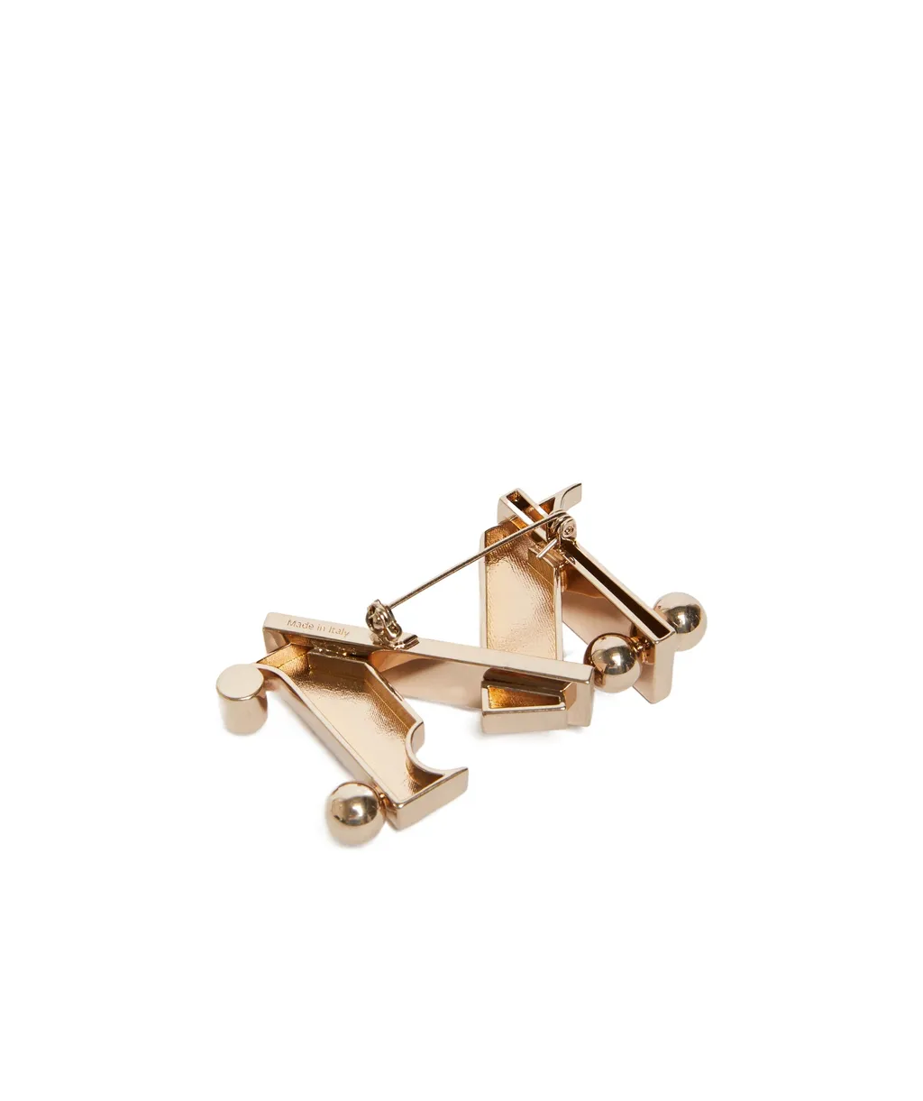 Metal Monogram Brooch