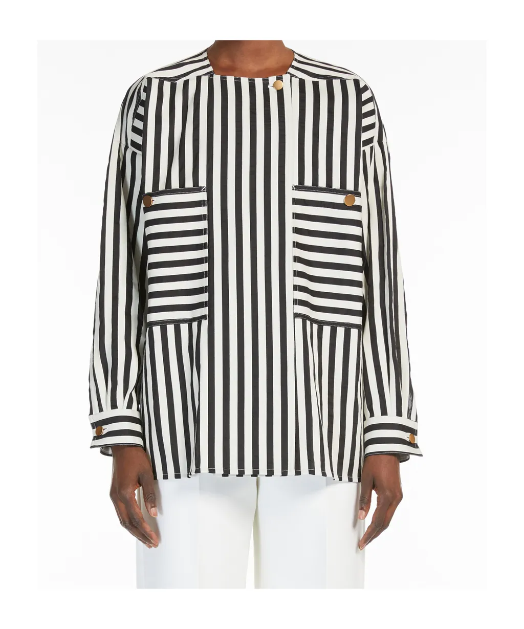 Striped Cotton And Silk Blouse