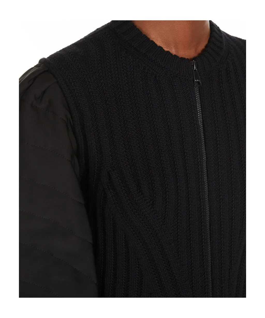 Zip-Up Ribbed Cardigan