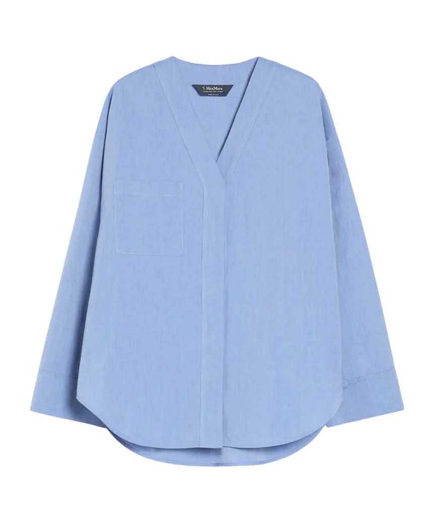 Cotton Canvas V-Neck Shirt