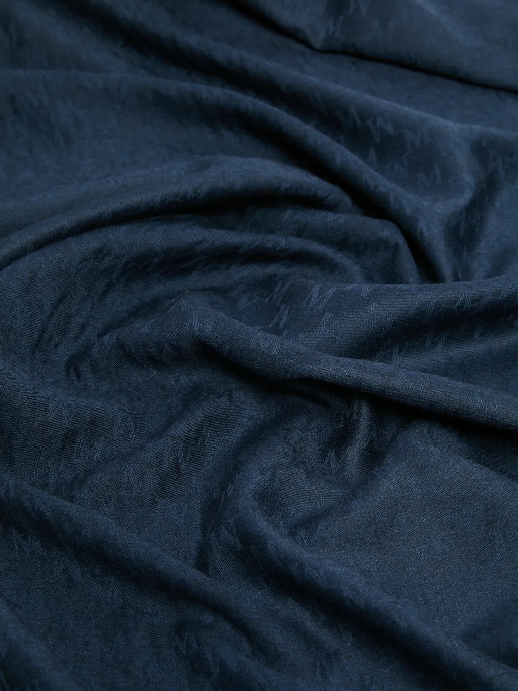 All-Over Logo Patterned Frayed Edge Scarf