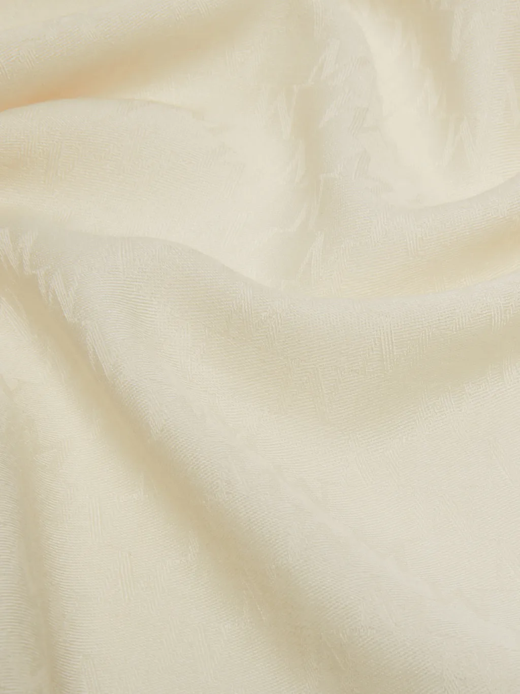 All-Over Logo Patterned Frayed Edge Scarf