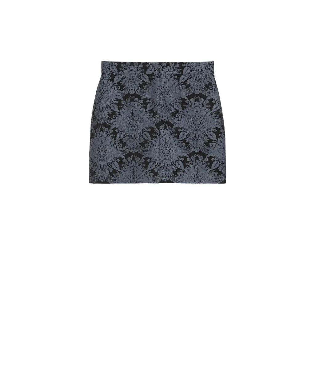 Technical Wool Jacquard Miniskirt