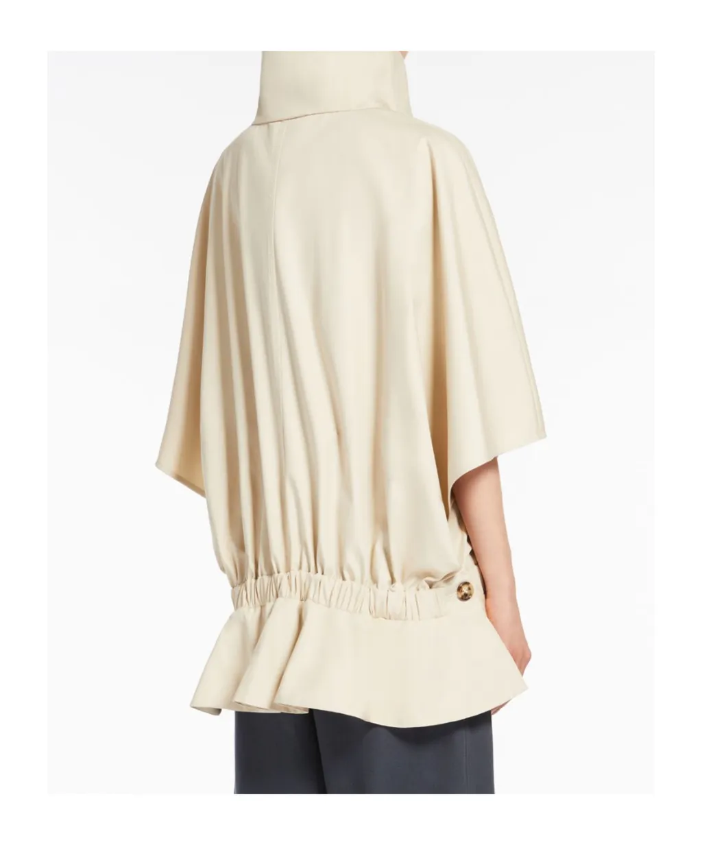 Cropped Water-Repellent Cotton Cape
