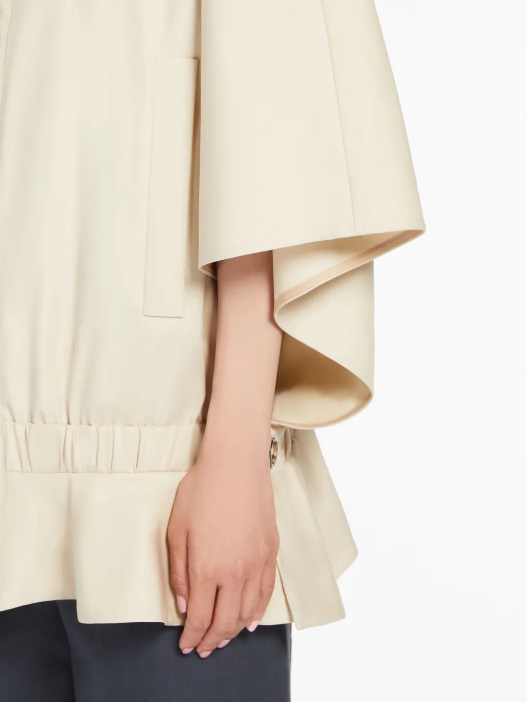 Cropped Water-Repellent Cotton Cape