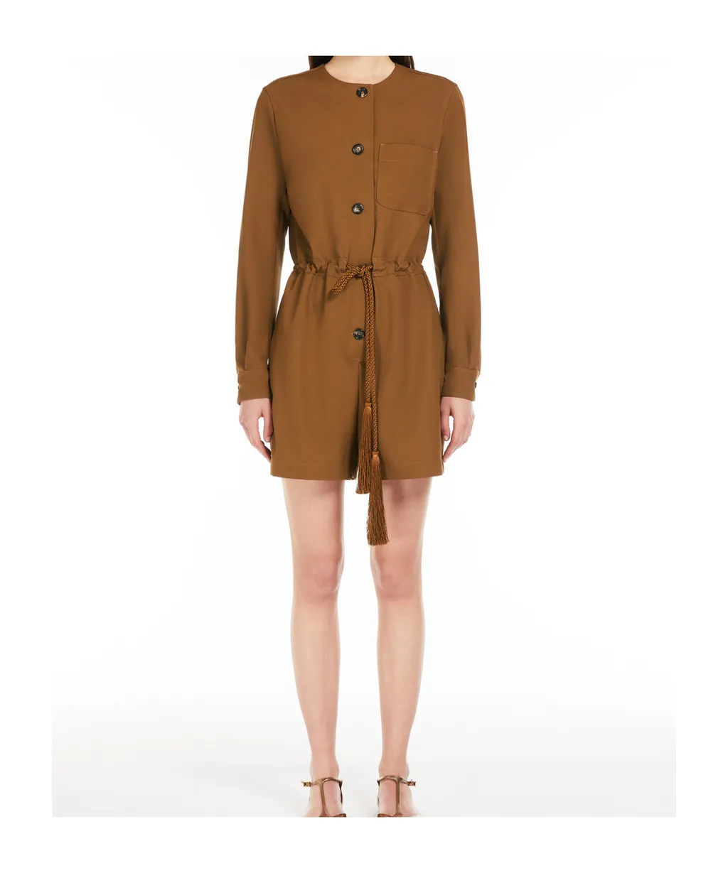 Gabardine Wool Short Jumpsuit