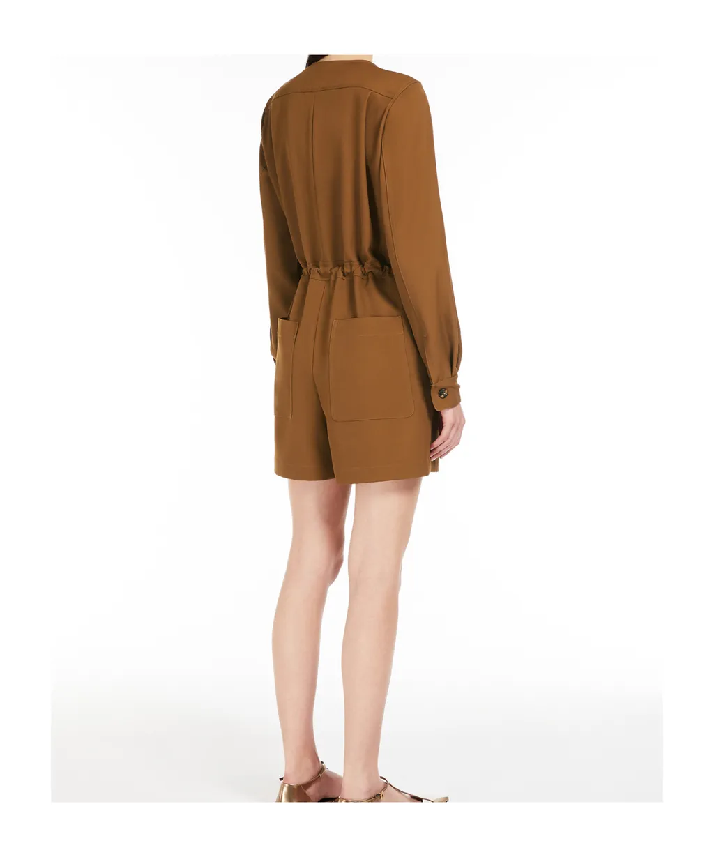 Gabardine Wool Short Jumpsuit