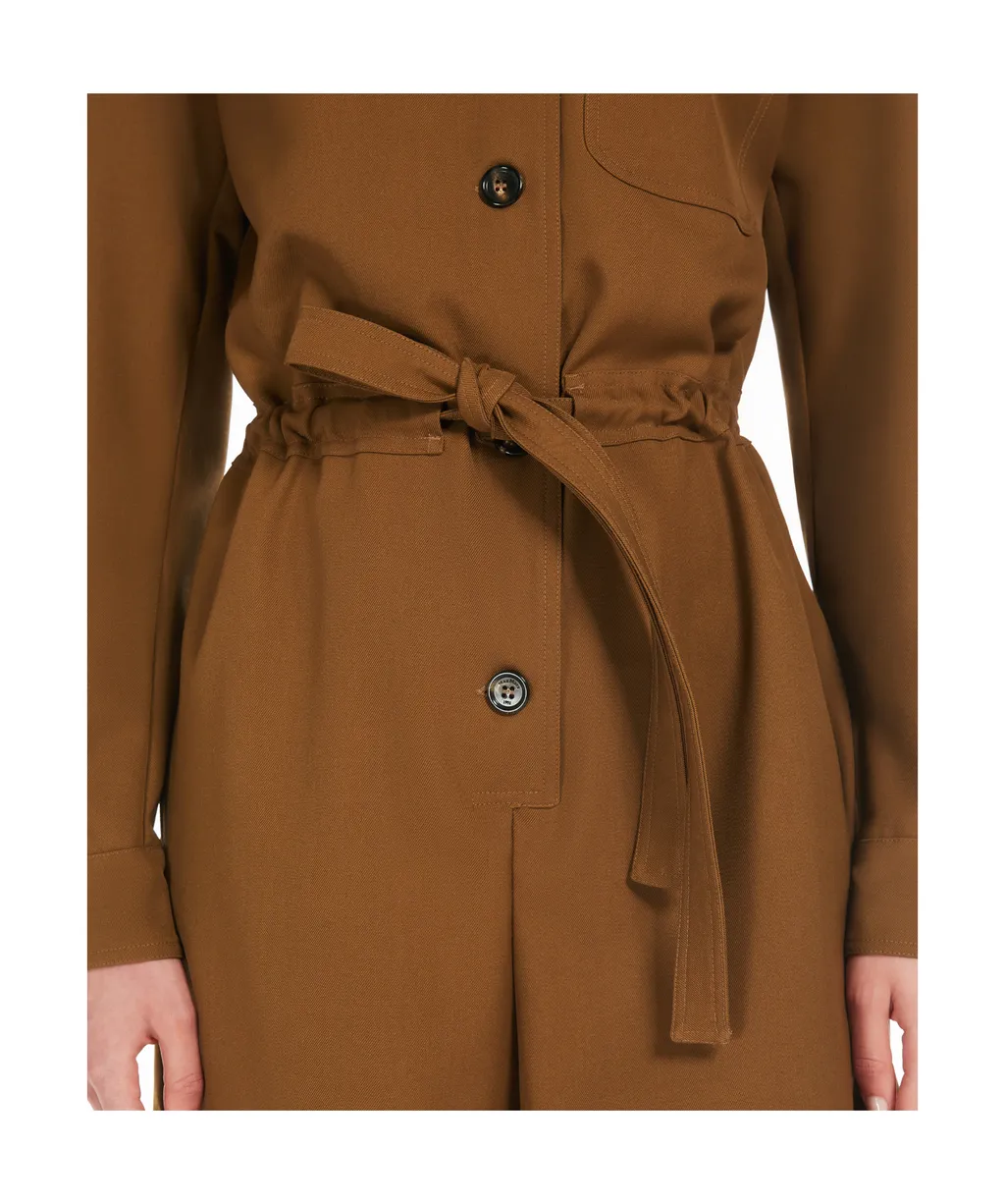 Gabardine Wool Short Jumpsuit