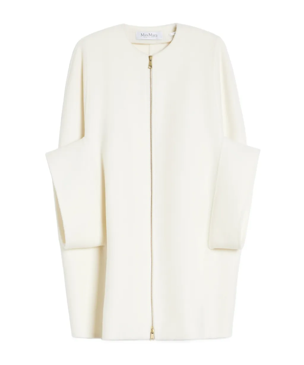 Zip-Up Crewneck Short-Sleeved Coat