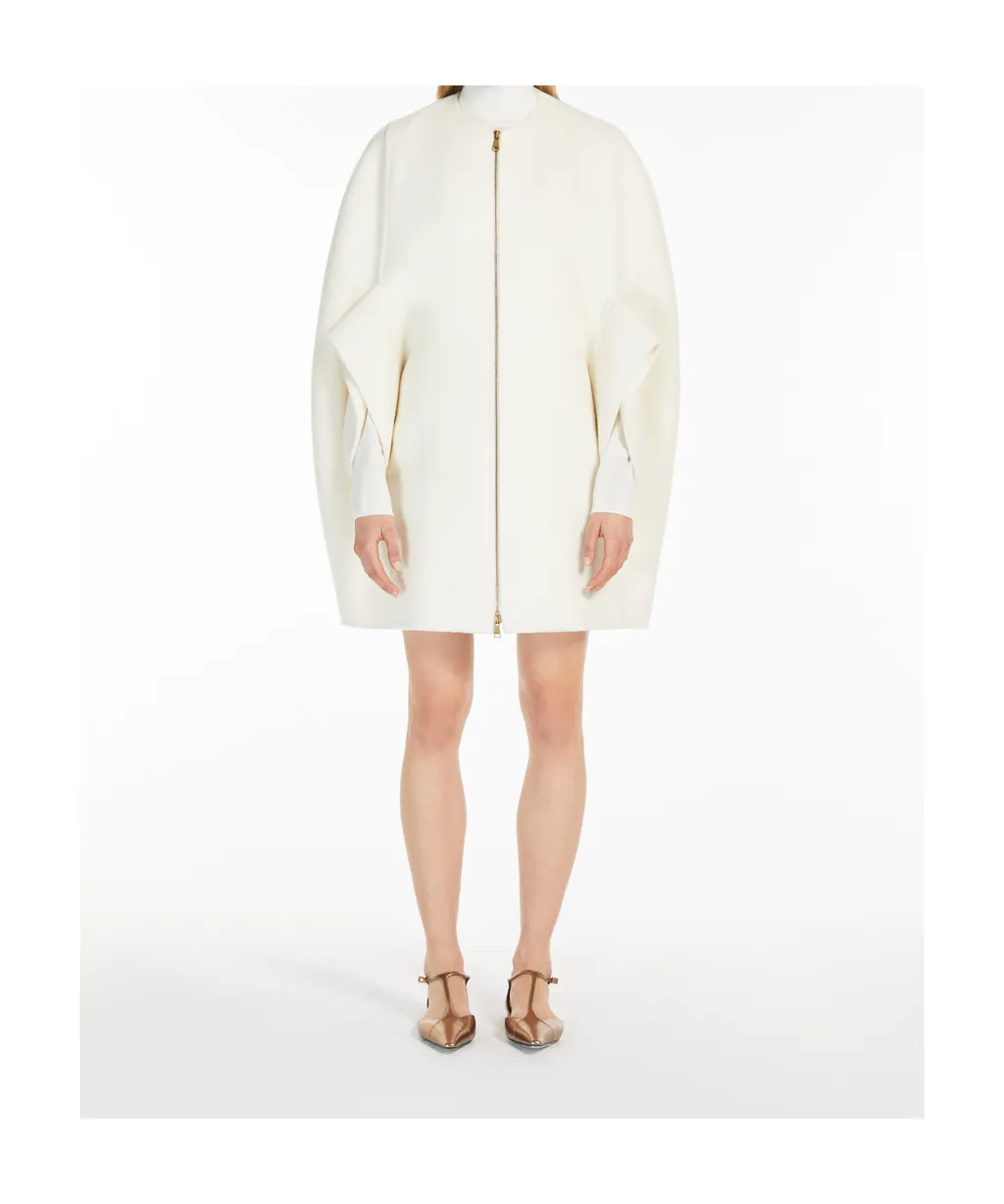 Zip-Up Crewneck Short-Sleeved Coat