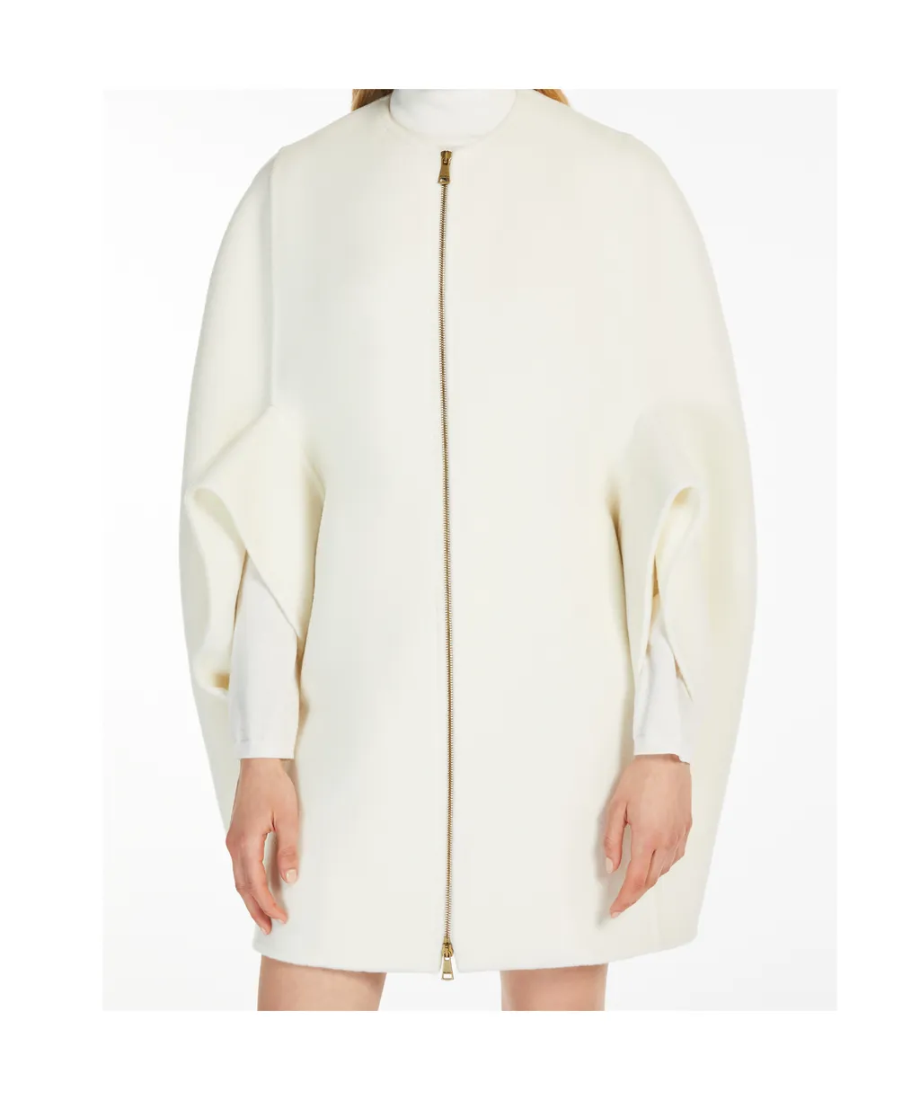 Zip-Up Crewneck Short-Sleeved Coat