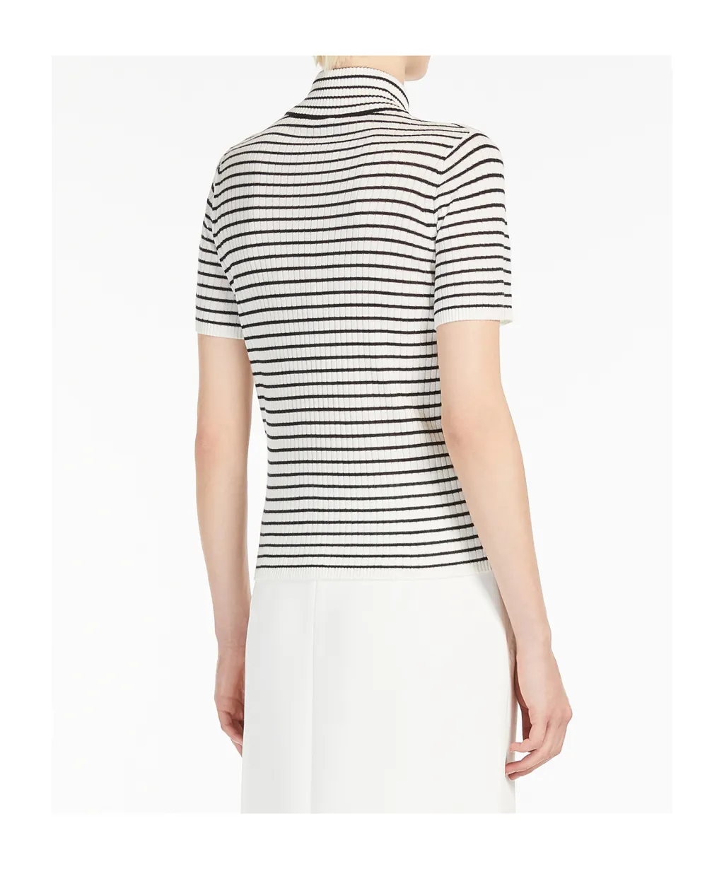 Striped Turtleneck Knit Top