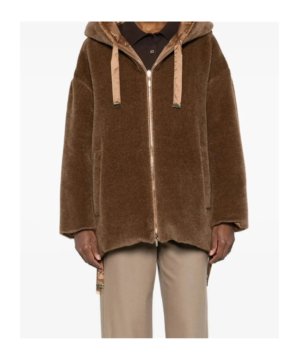 Alpaca And Wool Blend Hooded Jacket
