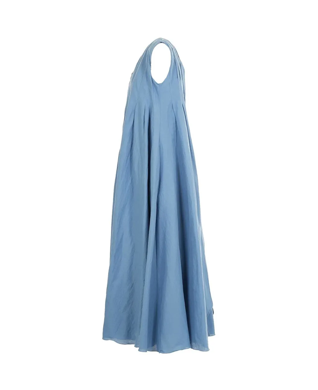 V-Neck Pleated Sleeveless Dress