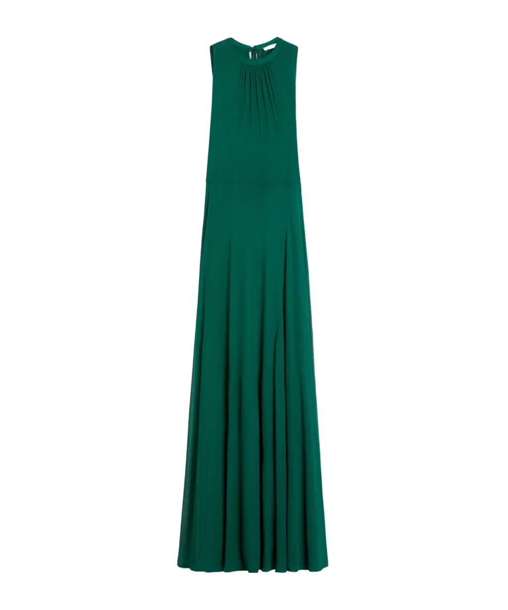 Long Mesh-Jersey Dress