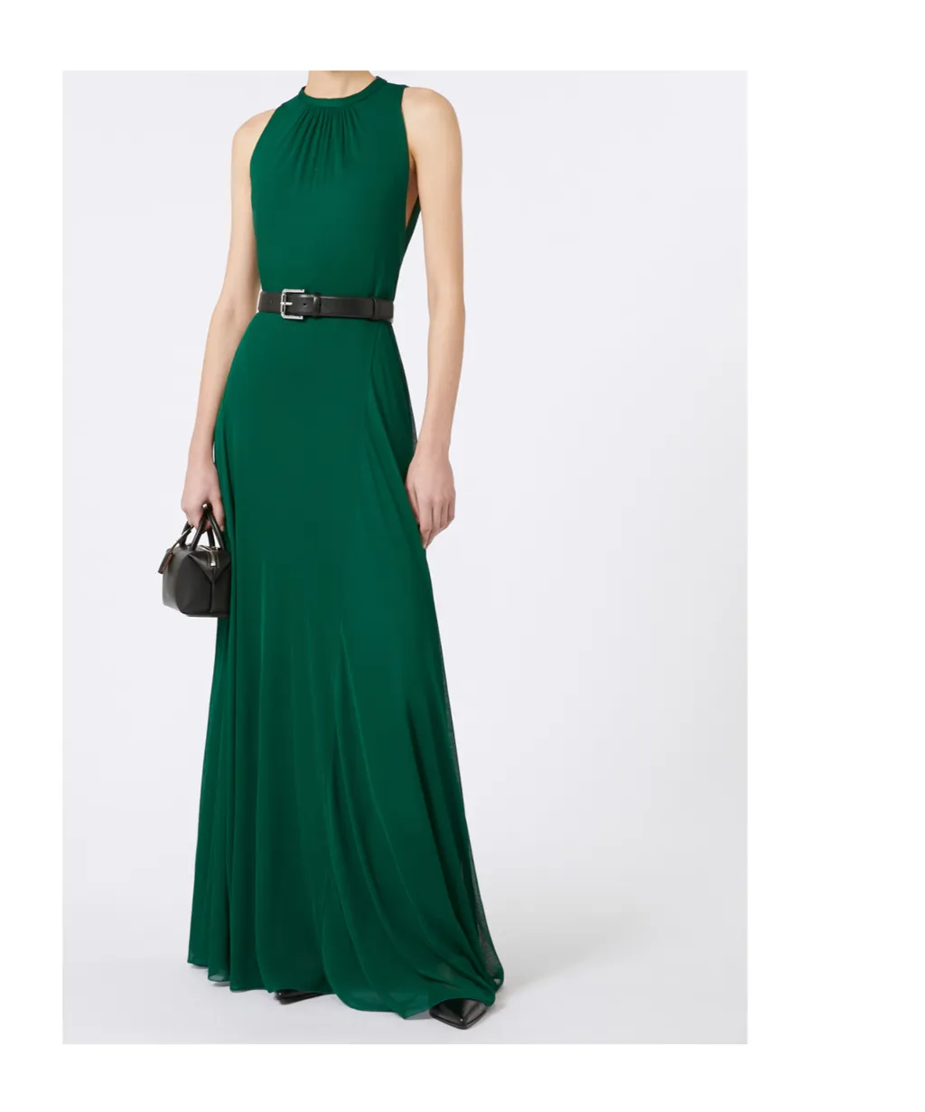 Long Mesh-Jersey Dress