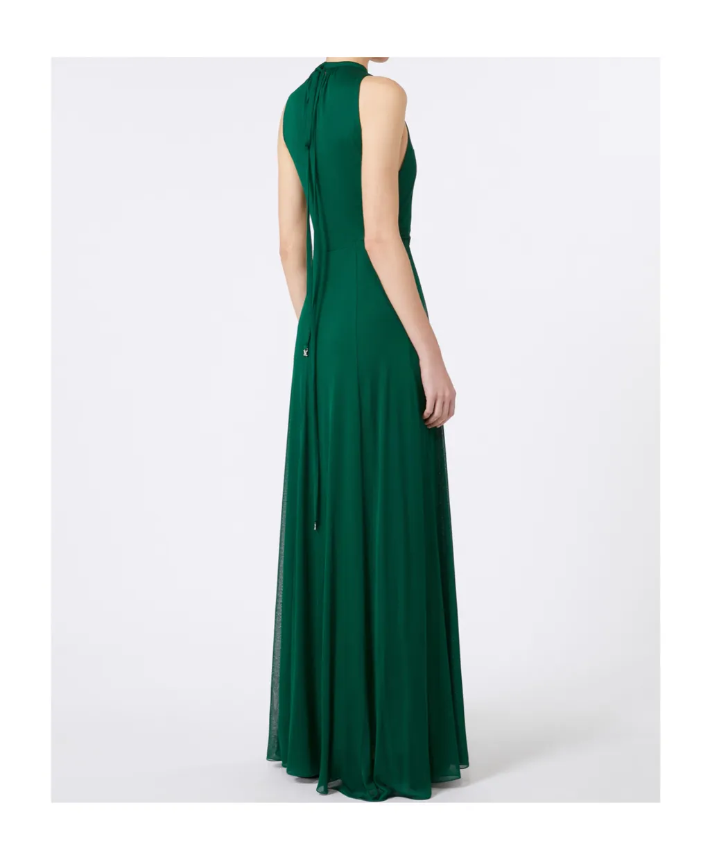 Long Mesh-Jersey Dress