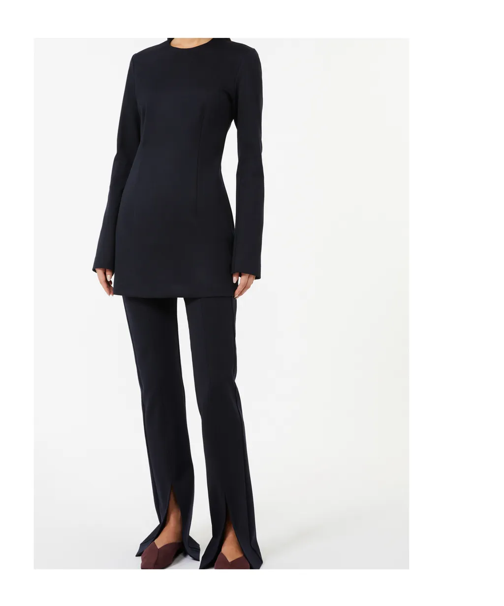 Gabardine And Jersey Dress