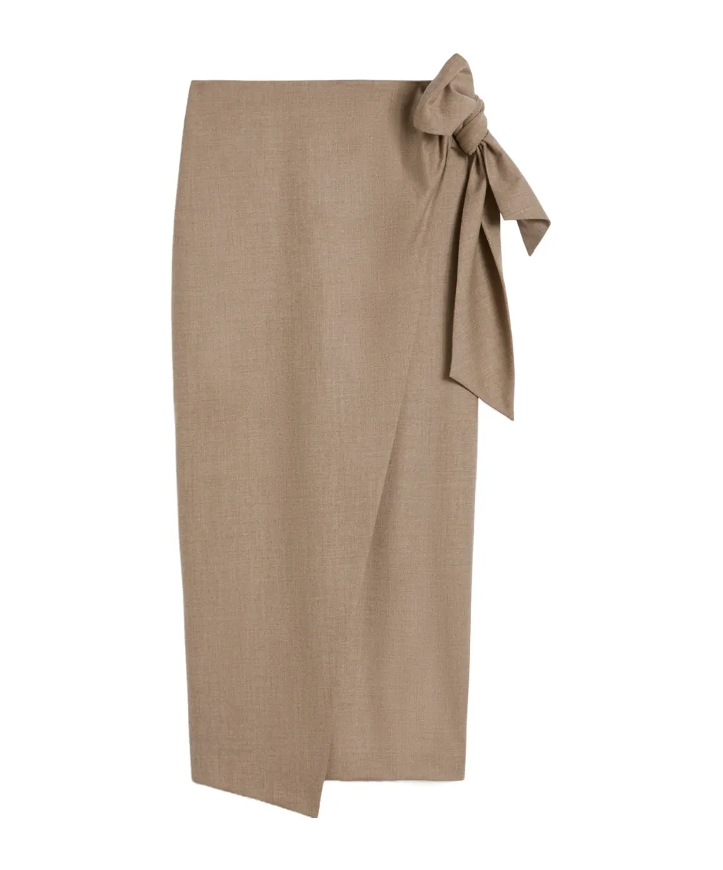 Long, Stretch-Cashmere Skirt