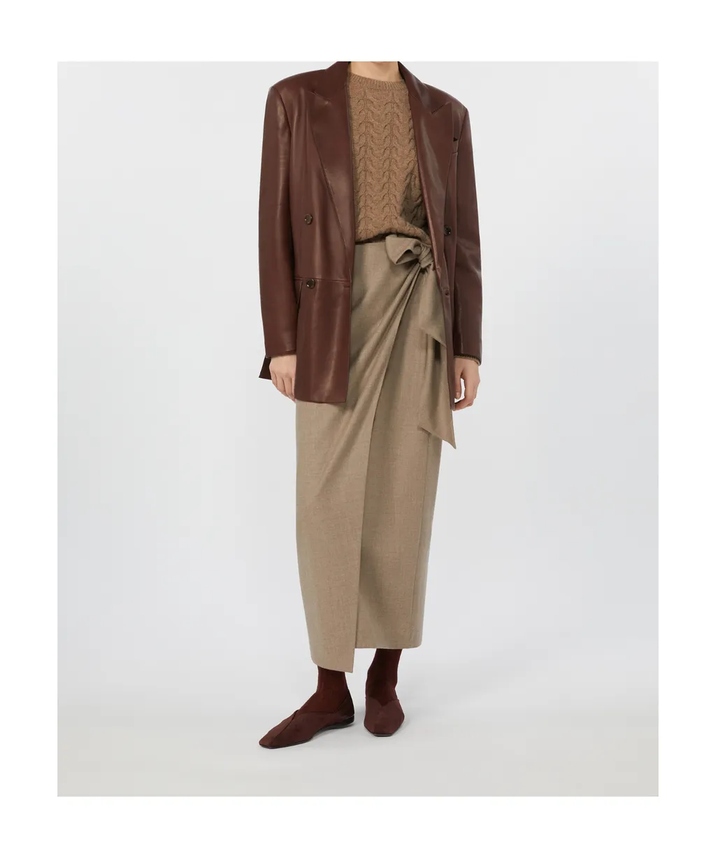 Long, Stretch-Cashmere Skirt