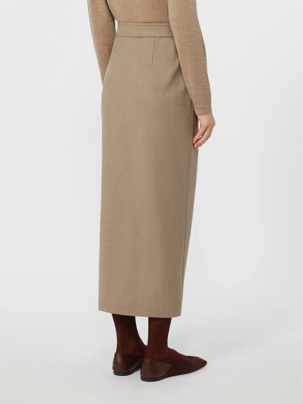Long, Stretch-Cashmere Skirt
