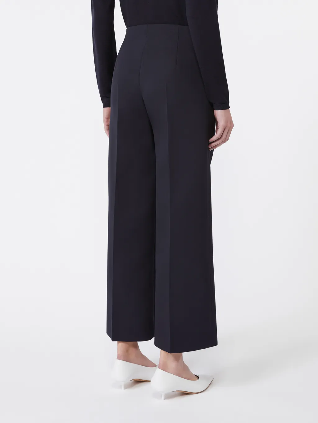 Washed Fabric Cropped Trousers