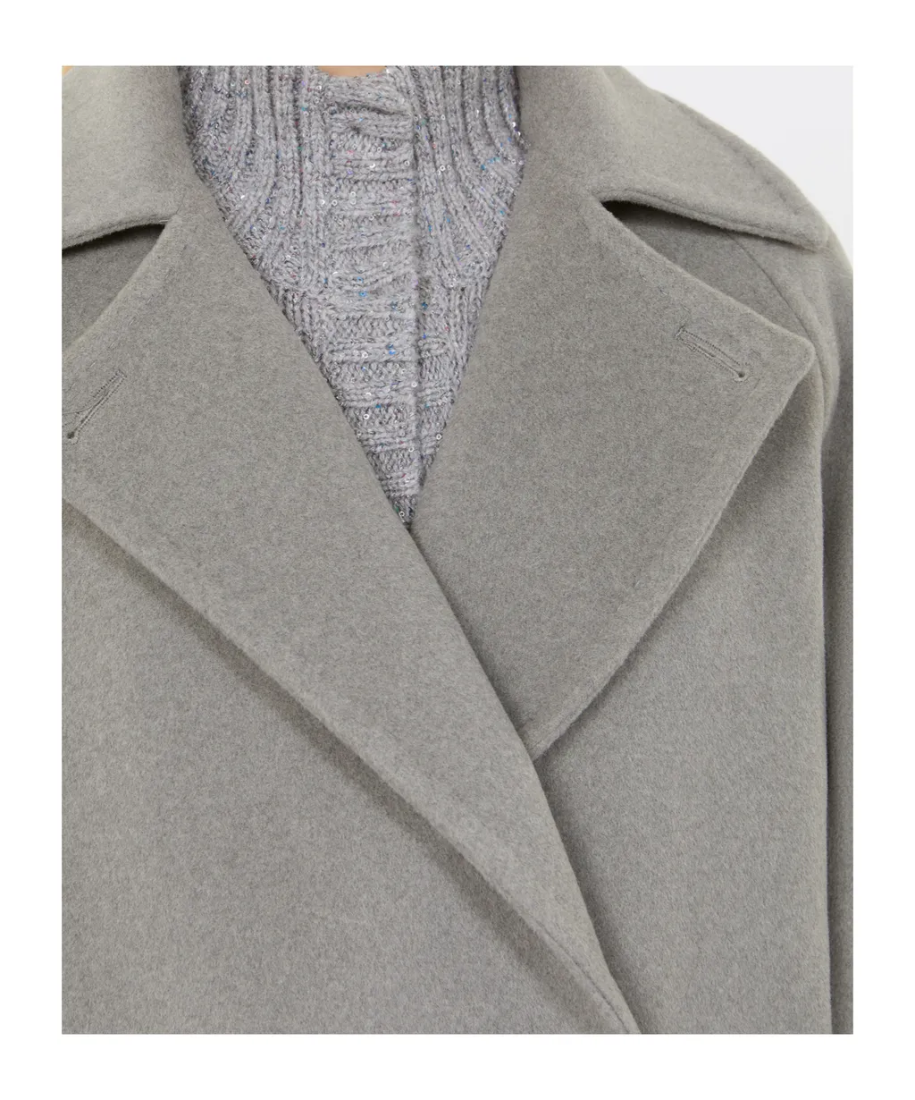 Double-Breasted Long-Sleeved Coat