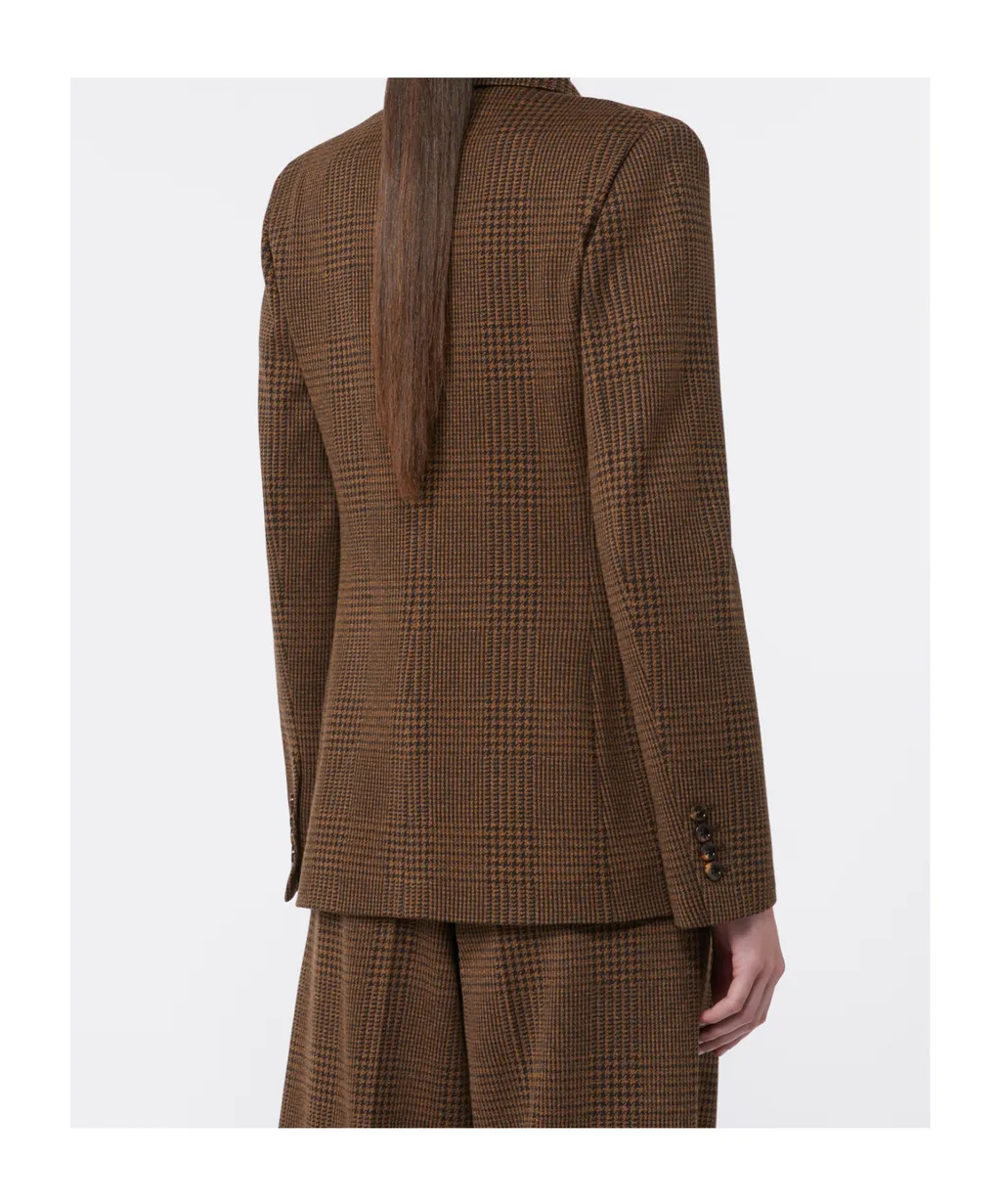 Double-Breasted Checked Blazer